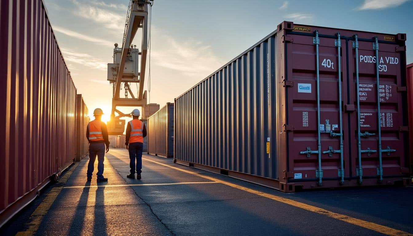 Illustration: Les limites du poids à vide, charge utile et poids maxi du conteneur de 40 pieds