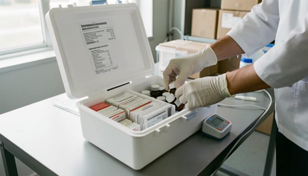 Transport des médicaments en conteneur thermique